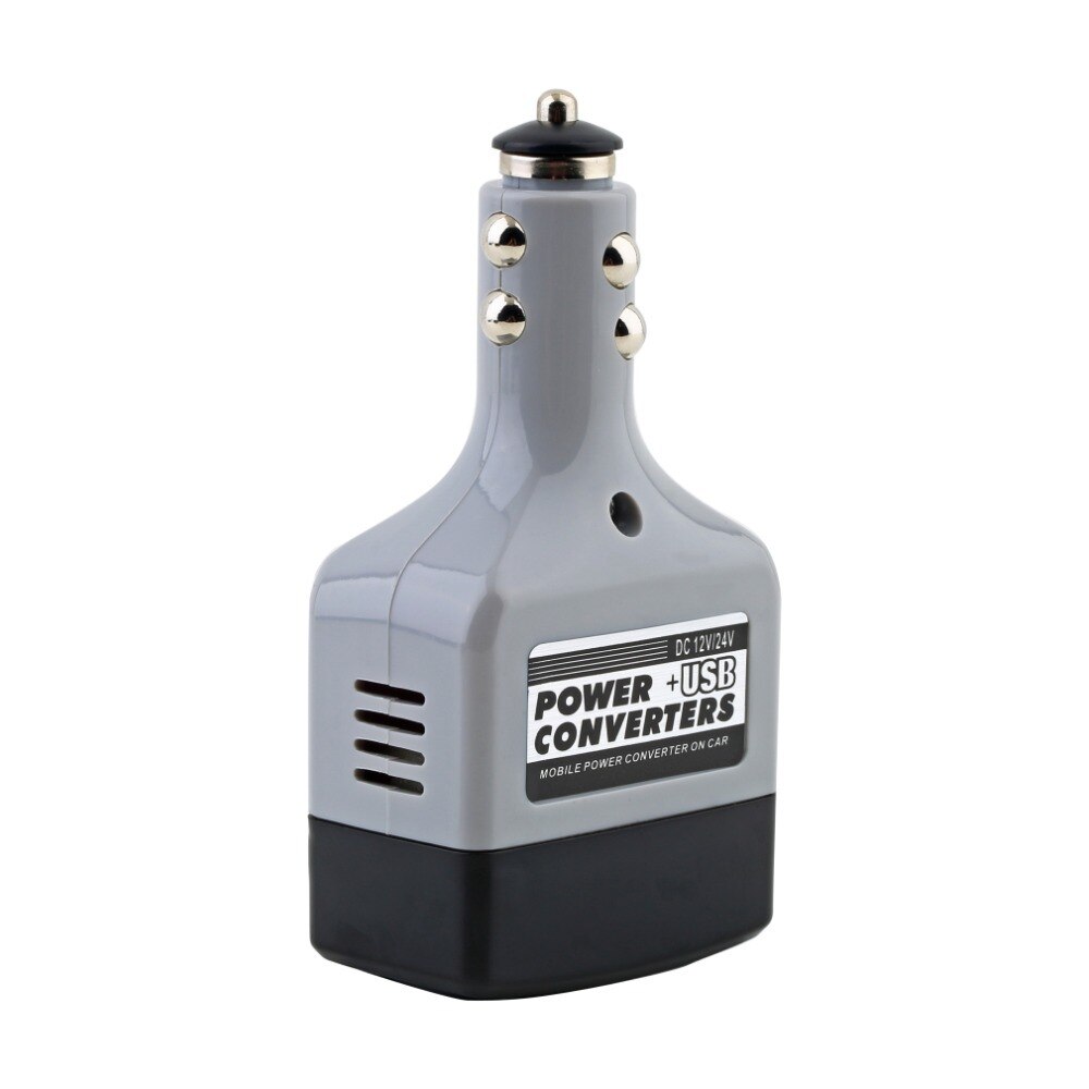 Portable Car Power Inverter Adapter Mobile Auto Power Car Charger Converter With USB Interface Shortcircuit Protection