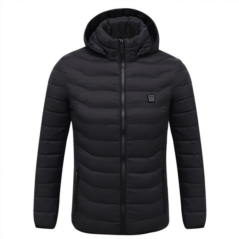 Heren winter warme usb-verwarmingsjassen jassen slimme thermostaat effen capuchon verwarmde parka's waterdichte warme buitenjassen