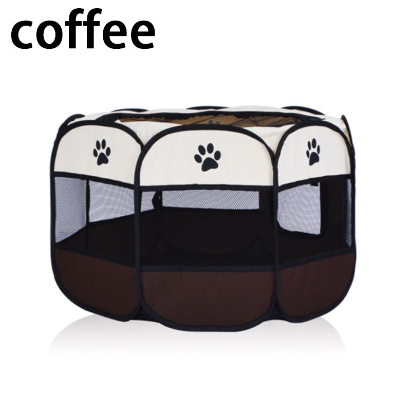 Tragbare Falten Zelt Haustier Hund Haus KäFeige Hund Katze Bett Zelt Laufstall Welpen Zwinger Einfache Bedienung Achteckige Zaun Ich bin Freien Liefert: Kaffee / 90x90x60cm