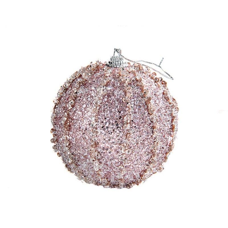 8cm lyxiga julkulor kristall glitter paljetter skum xmas tree hängande hänge xmas ball år fest dekorer: 3