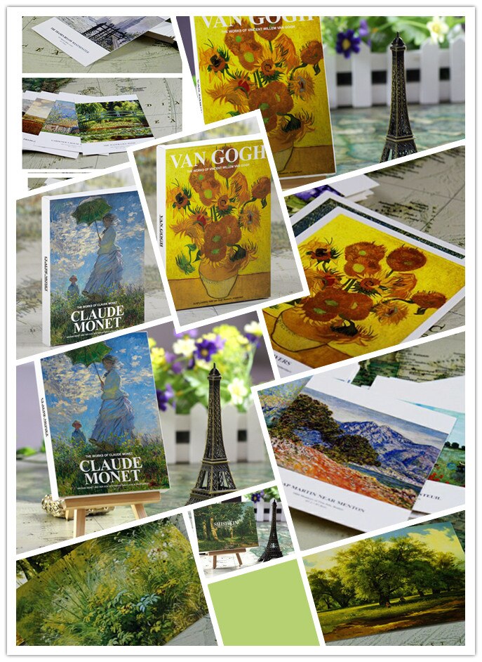 90pcs/lot "Artist oil painting series postcards set" Drawing post card set /Birthday cards/Christmas Card /Greeting Cards