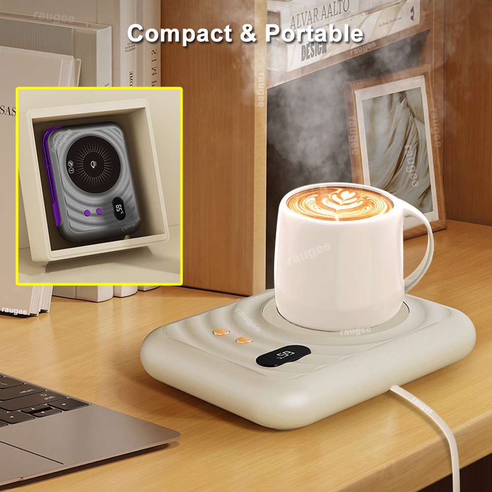 Cup Warmer 2 in 1 Mug Heater Hand Warmer Home Office Multi-functional Electric Mug Heated Coaster for Coffee Milk Tea Dessert