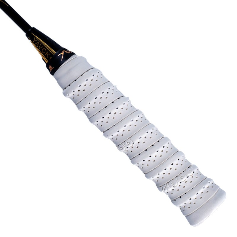 Jump Rope Fishing Rod Handle Tapes Punched Knitting Grip Tape Badminton Racket Grip Tape Sweat Absorbing Bandage Cloth Racket Ba: Pu 101 White