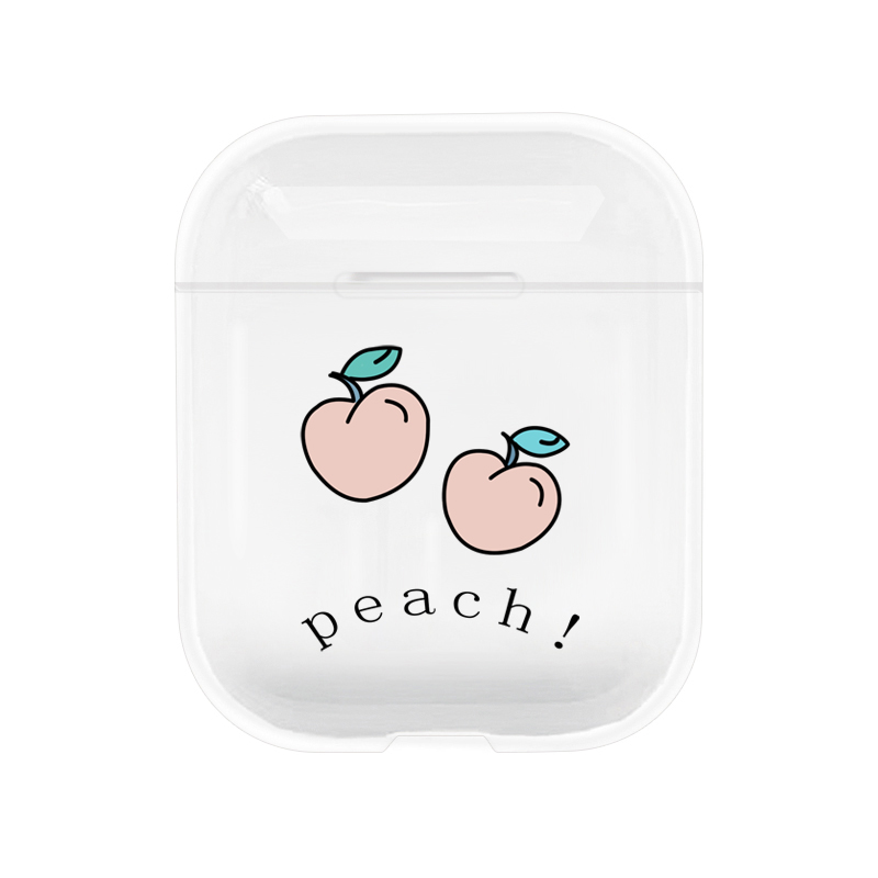 Fruit Transparent Cute Case For Apple airpods Case Cover Summer Peach Bluetooth Earphone Case For Airpods Headphone Hard Case: I200489