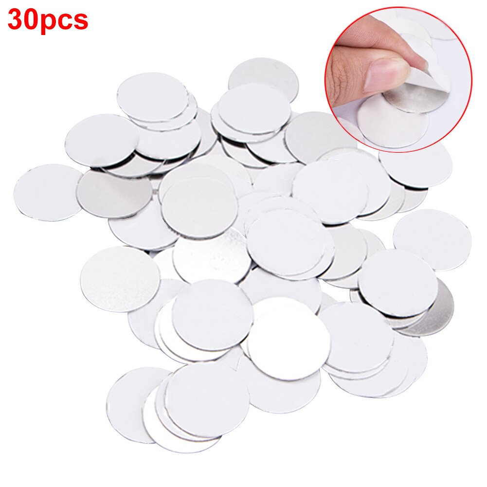 30 st smink hem kosmetika tomt rund ögonskugga verktyg för magnetisk palett metall klistermärke fyrkantig tätt diy