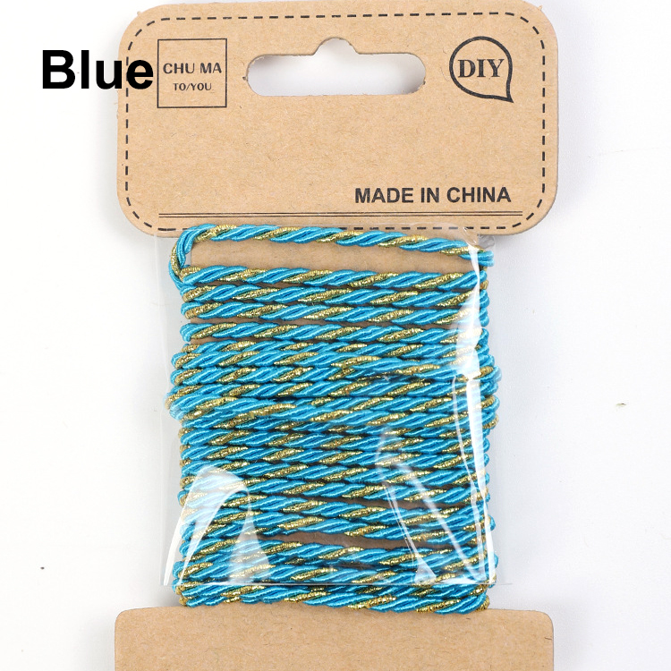 Cordones trenzados artesanales de 1,5 MM, cordón de embalaje de , cuerda de hilo, fabricación de pulseras, cuerda artesanal hecha a mano, decoración de boda, 3 metros: blue