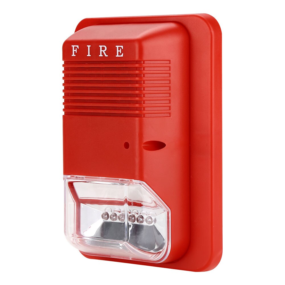 Lyd & lys brandalarm advarsel strobe horn alarm sikkerhedssystem sensor indbyggede lysdioder til hjemmekontor hotelskole