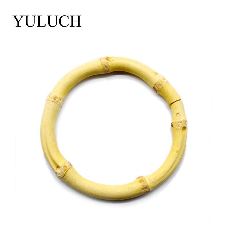 Yuluch pulseira extra grande, bracelete de bambu natural simples, joias para mulheres/moças, presente, estilo hiperbola redondo