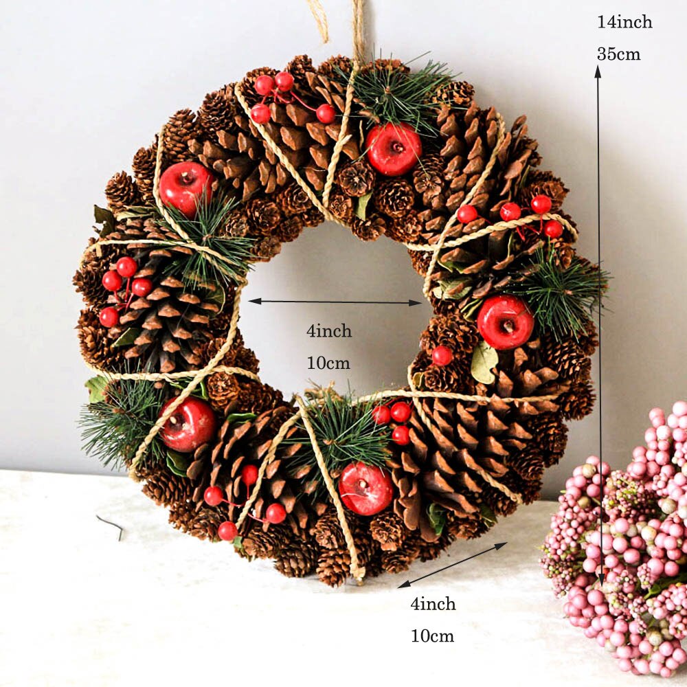 Couronne rustique de jardin, décoration d'intérieur, décorations de mariage d'automne, couronne de campagne, automne, hiver, couronne de noël, accessoires de noël