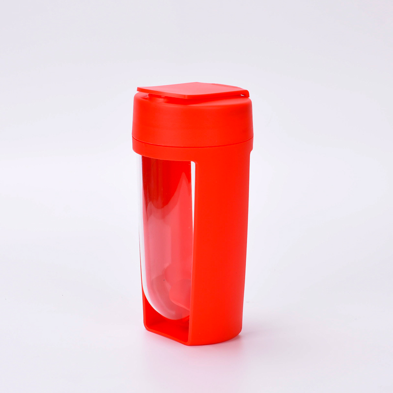 Shaker Fles met Blender Bal Sport Water Flessen Creatieve Drinken Camping Tour Eiwit Shaker Fles 550 ml Plastic Drinkware: red