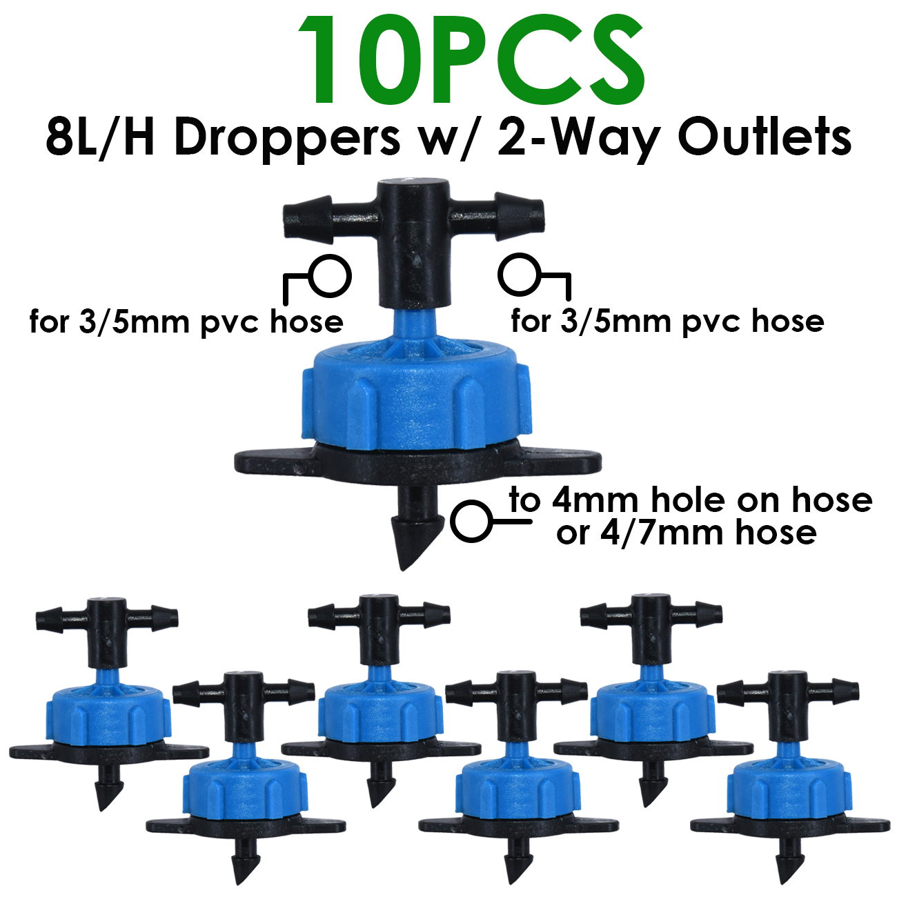 KESLA 10-100M Irrigation Watering System Kit 4-Way 2-Way 8L Drip Arrow Transmitter Dripper Sprinkler Potted Planting Greenhouse