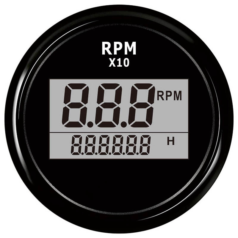 Tacómetro Digital LED para barco, medidor de horas para motor, fueraborda marino, medidor de RPM RV: Default Title
