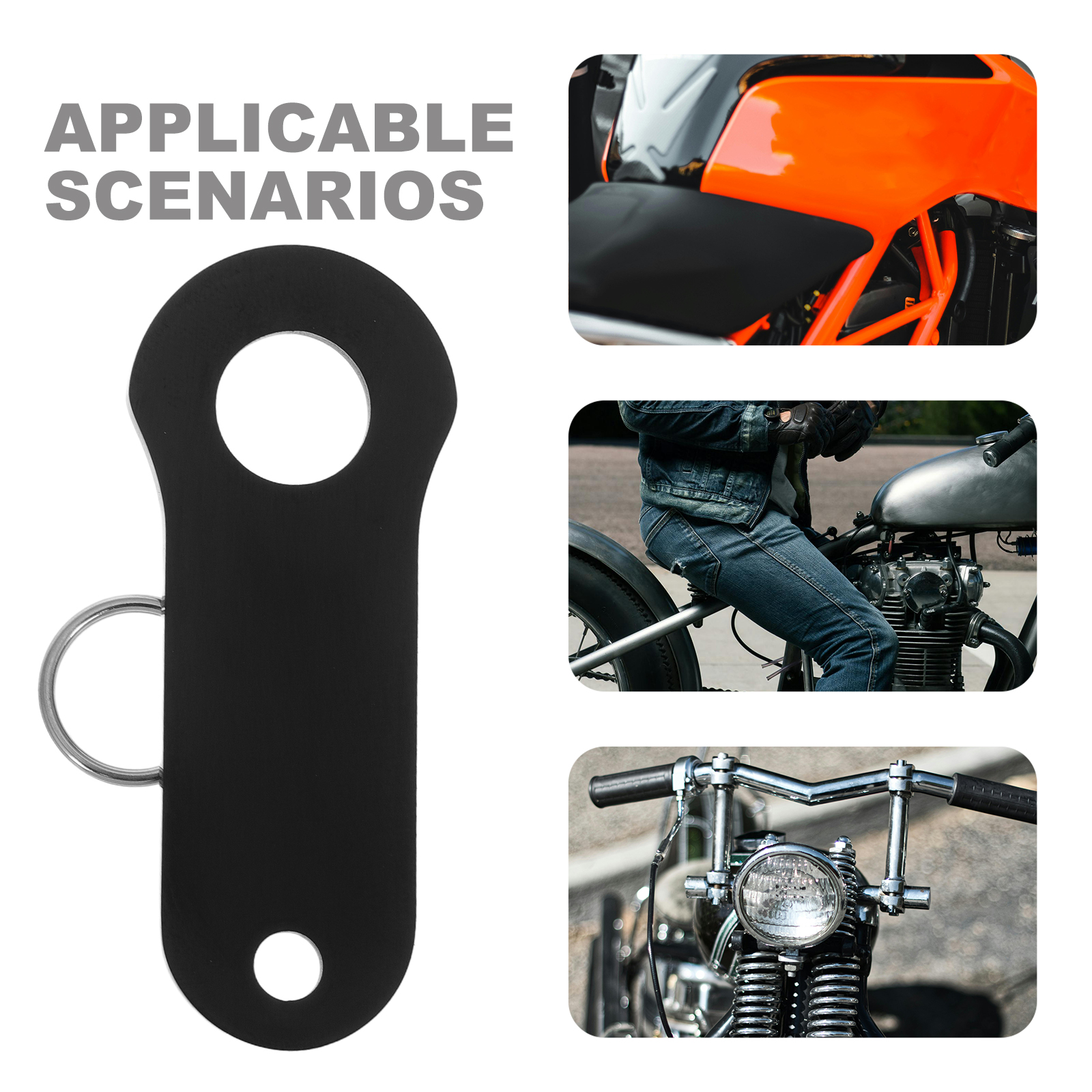 2-delige motorfietsbelaccessoires Guardian Luck-hanger met splitring Goede rijhangers voor bikerrijders Beugel sleutelhanger