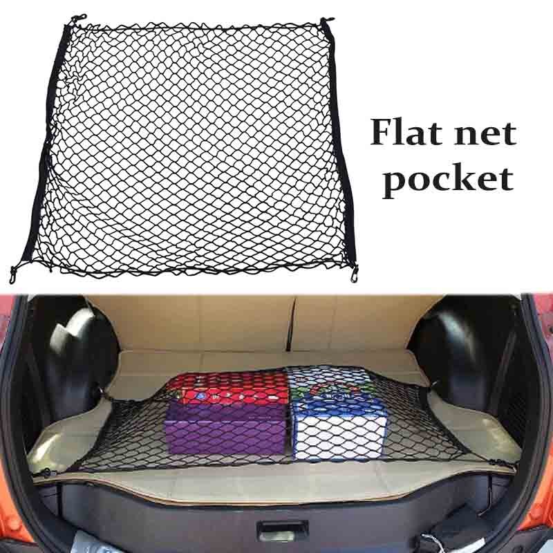 Til peugeot 206 307 308 207 508 jaguar suzuki swift grand vitara bil bagagerum bagagerum opbevaring nylon elastisk mesh net: Flad netlomme