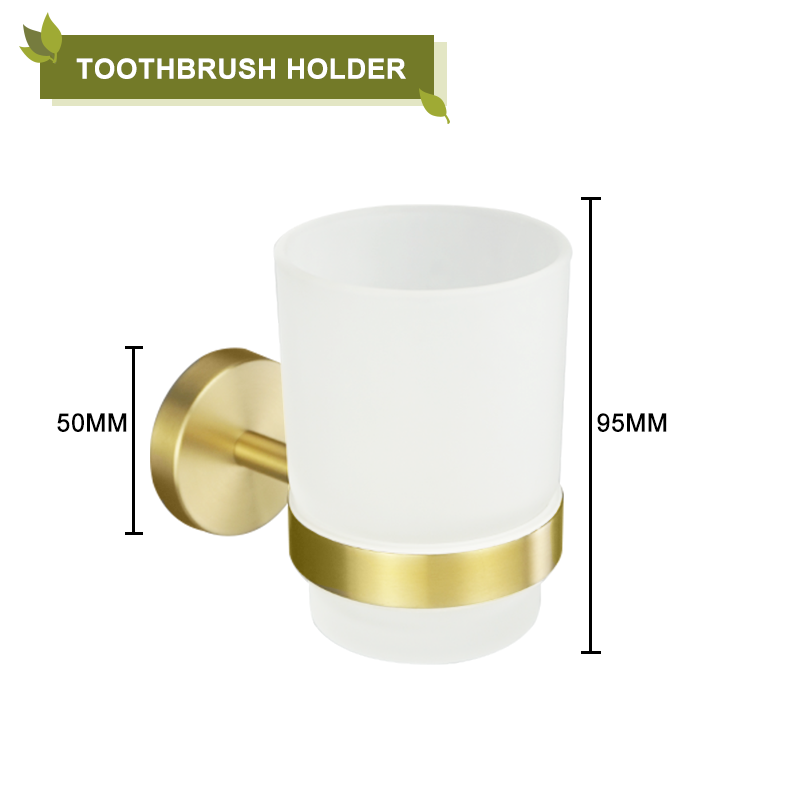 Accesorios de baño de oro cepillado, soporte de toalla, soporte de taza, colgador de anillo de toalla, soporte de papel, soporte de cepillo de inodoro, gancho para abrigo: Amarillo claro