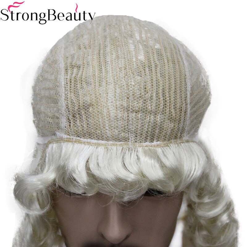 StrongBeauty Synthetic Judge Wig Nobleman Curly Hair Historical Blonde Gray Black Wigs