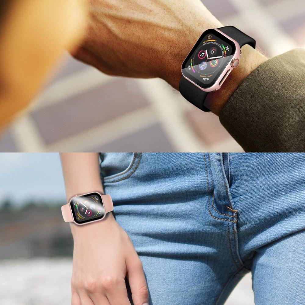 Case Voor Apple Horloge 6 Se 5 4 44Mm 40Mm Metal Bumper Cover Met Glas Protector Film Voor iwatch Serie 3 2 38Mm 42Mm Accessoires