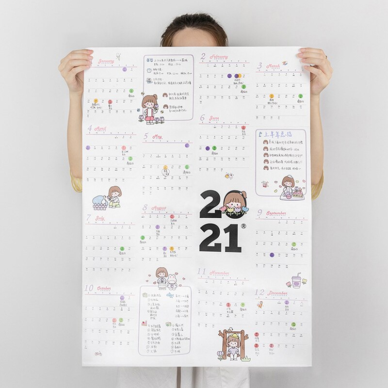 Blokk år planlegger daglig plan papir veggkalender til kontor skole hjem studie planlegger tegneserie vegg kalender