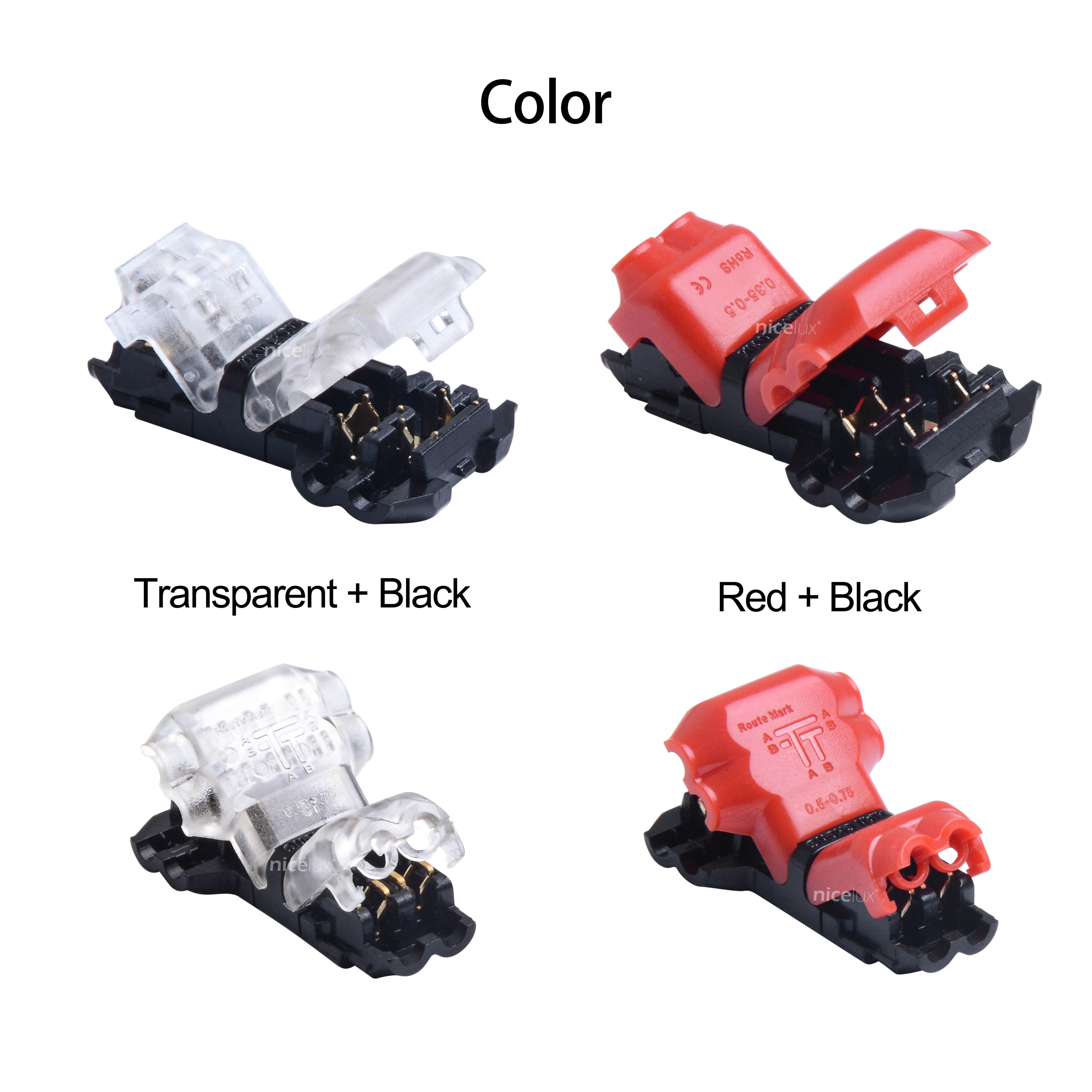 Bloque de terminales de abrazadera de cable, 2 uds., dc/ac 300v 10a 18-22awg sin soldadura y sin tornillos, ajuste fácil para tira led