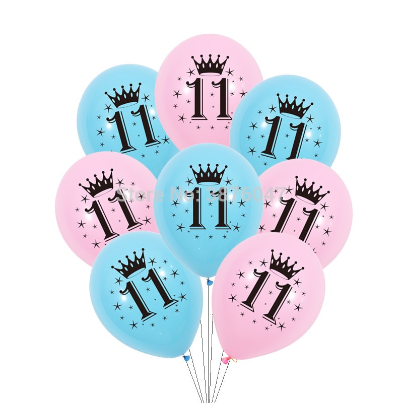 12 Stks/partij 11 12 13 14 15 Jaar Verjaardag Ballon Kids Jongen Meisje Verjaardagsfeestje Decoraties Gelukkige Verjaardag Verjaardag Ballonnen