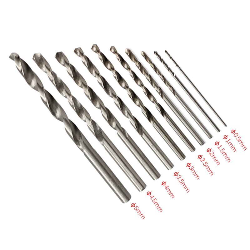 10Pcs Micro HSS Twist Drilling Auger Bit Set for Electrical Drill Tools Kit Spiral Torque Drill BV789