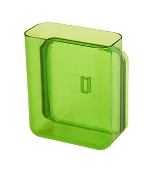 Aan de muur hangende make-up opberger zonder boren aan de muur gemonteerde pp plastic transparant stofdicht afstandsbediening opbergrek keukendoos: Groen klein