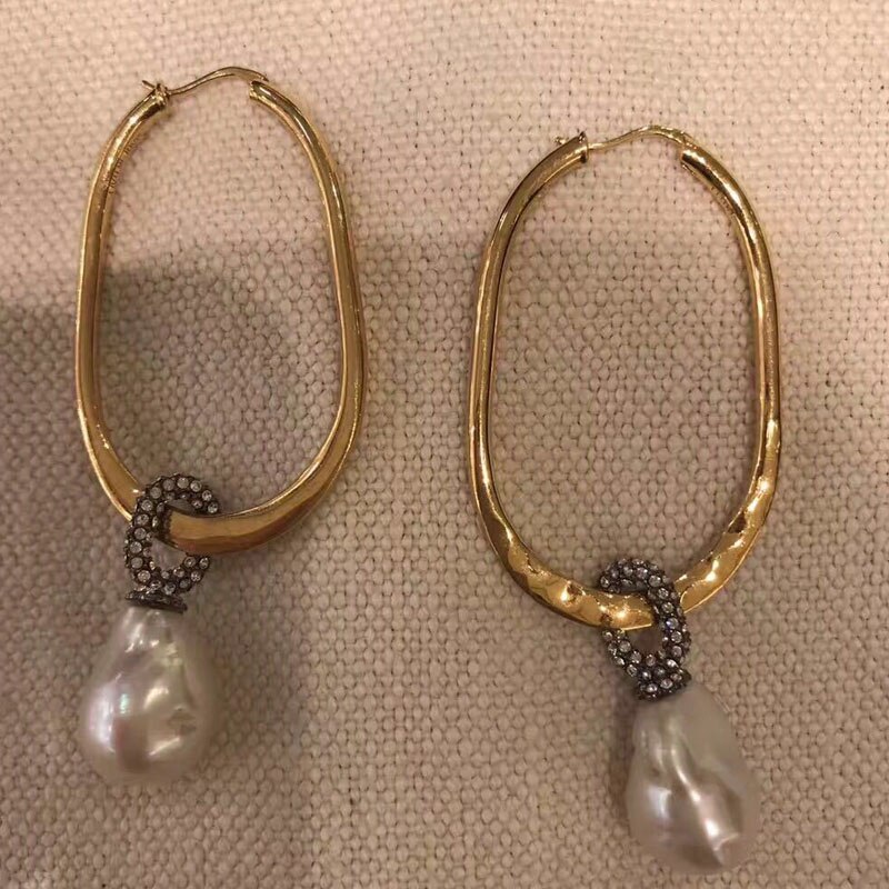 doré femelle boucles d'oreilles en forme de perle boucles d'oreilles japon corée rétro personnalité grand cercle en acier inoxydable