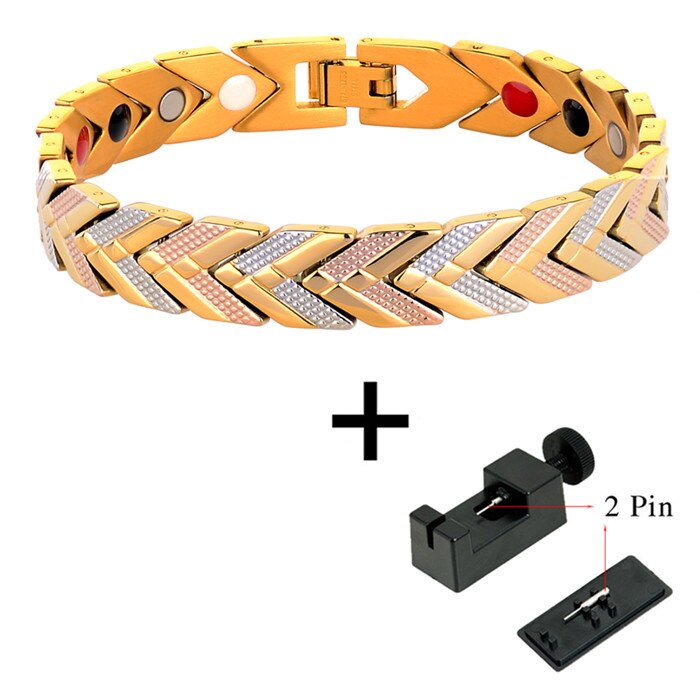 Petite grenouille Bracelet sain thérapie magnétique en acier inoxydable Bracelets énergétiques Bracelets chaîne en or femmes bijoux de: 10264 And Tool