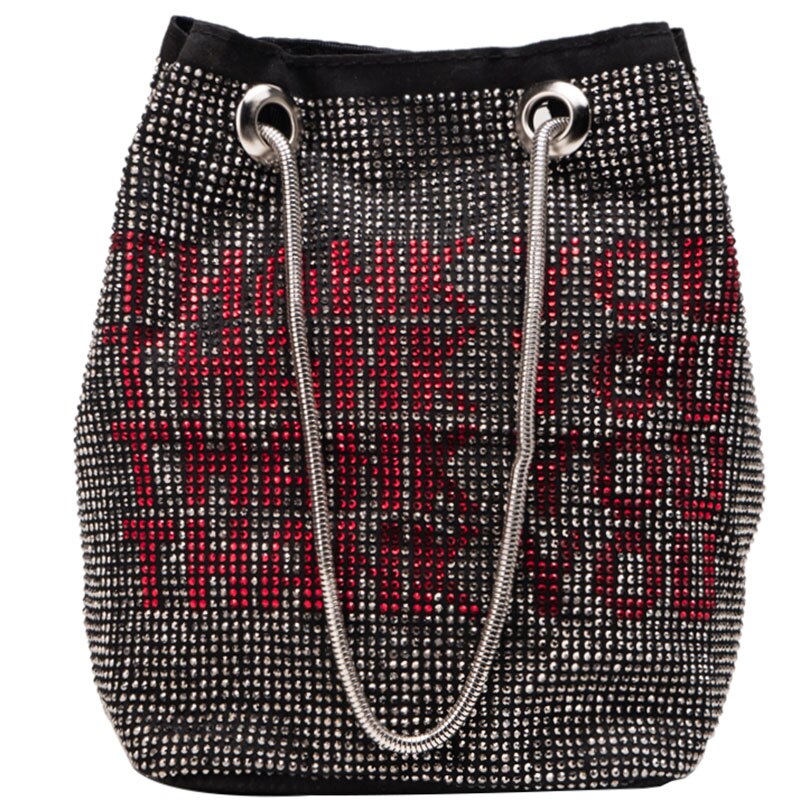 EINE neue stil von kreuz-körper tasche mit einem einzigen schulter set mit diamant: Black