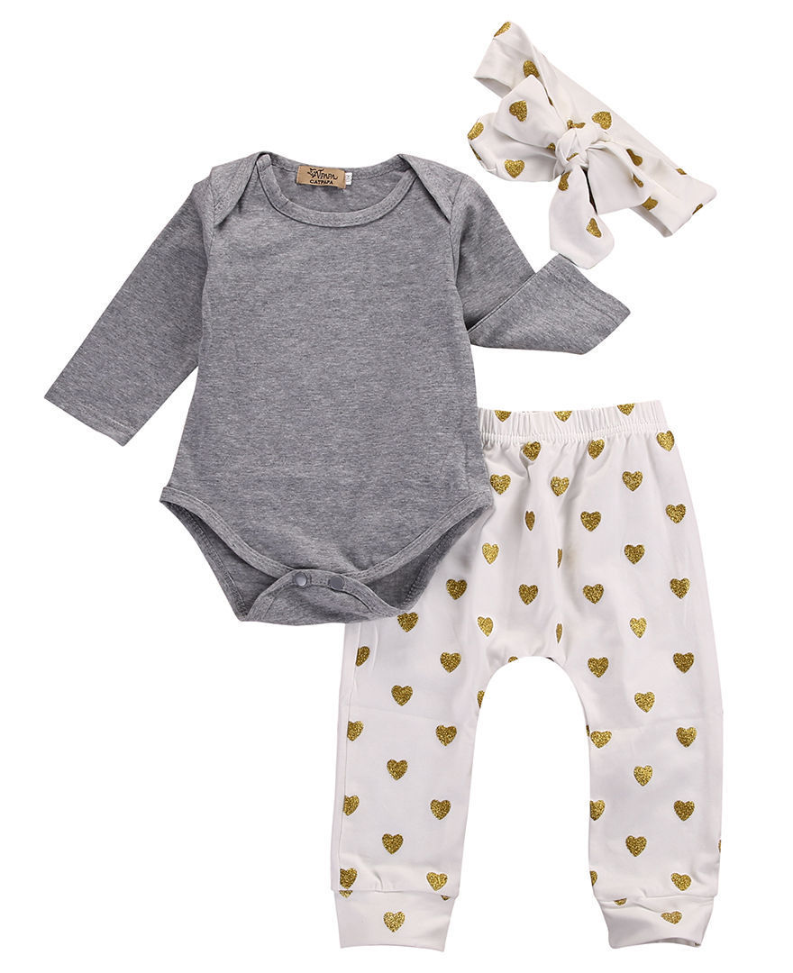 Pudcoco Meisje Set 0-18 m 3 stks Pasgeboren Baby Baby Meisjes Kleding T-shirt Tops + Broek Leggings Outfit set US: 6m
