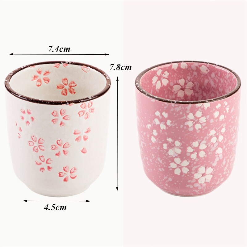 Estilo japonés Flor de cerámica tazas de té Vintage taza de té maestro taza de café taza de contenedor de recipientes para bebidas Kung Fu taza de agua Teaware