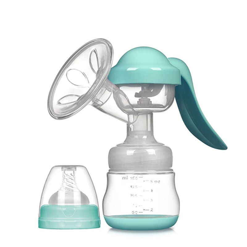 Manual Breast Pump Baby Feeding Bottle BPA Free Women Nipple Suction Accessories Collector Milking Device For Infant Baby Care: Blue