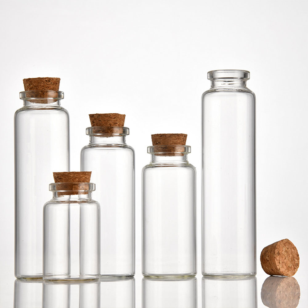 30 stk. 5ml 10ml 20ml 30ml 50ml klare glassflasker med korkpropper, ønskeflaske med melding, tom glassampulle, gjør-det-selv-dekorasjon