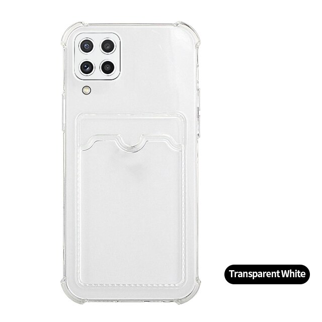 Handyhülle 02 a225f a125f kartenfach für samsung Galaxis  a22 a42 a12 a02, 22  a 12 weicher Stoßstange 42 transparente schutzhülle: A90s / transparent-weiß