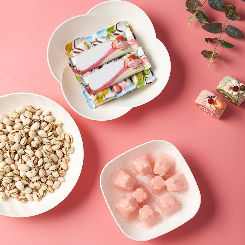 Dinner Plates Dishes Plastic Plate Nordic Style Snack Fruit Plate Salad Dessert Plate Dinner Platters Square Round Tray Dish