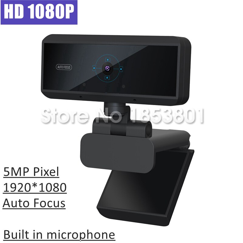 5MP Full Hd 1080P Webcam Usb Webcam Ingebouwde Microfoon Autofocus Webcams 6 Layer Galss lens Cam Voor Pc Computer: Webcam