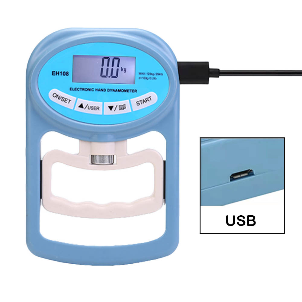 Dinamómetro Digital de mano, medidor de medición de fuerza de agarre, captura automática, potencia de agarre electrónico, 264 libras/120 kg