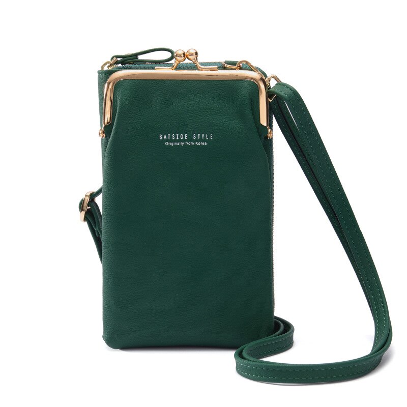 Dames PU Leer Schoudertas - Multifunctionele Crossbody Portemonnee met Rits & Hasp: Style2-Green