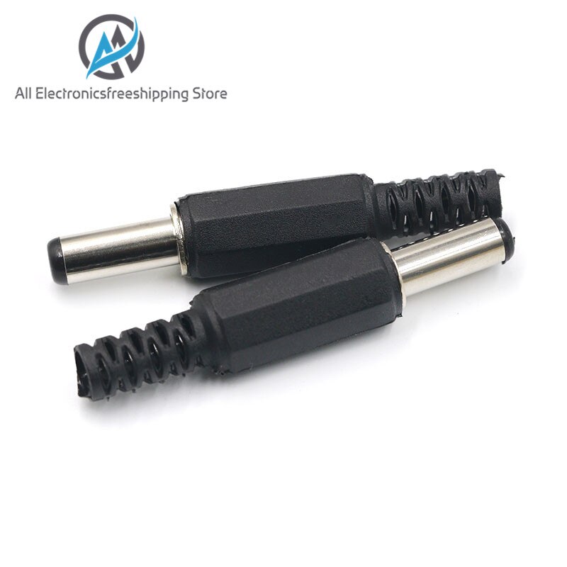 10Pcs Dc Power Connector Pin 2.1X5.5Mm Vrouw Plug Jack + Stekker Jack Socket Adapter Pcb mount Diy Adapter Connector 2.1X5.5: Male Jack 10pcs