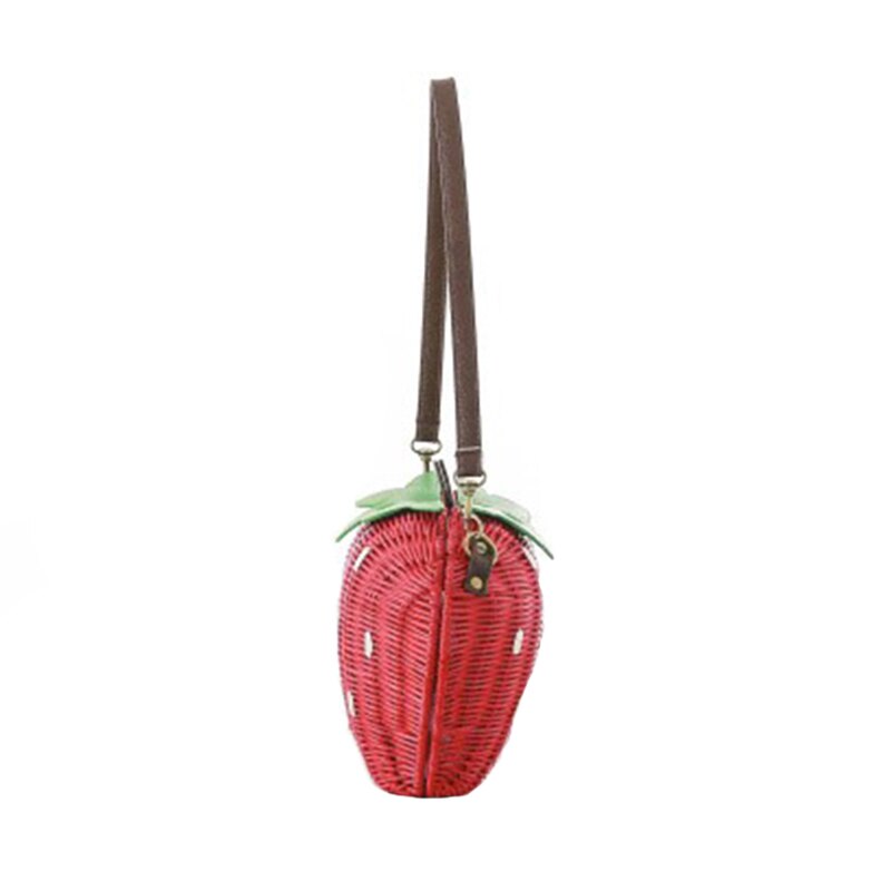 Women Straw Bags Female Summer Beach Shoulder Bag Lady Strawberry Vintage Rattan Weave Handbag Handmade Portable Bolsa SS3126