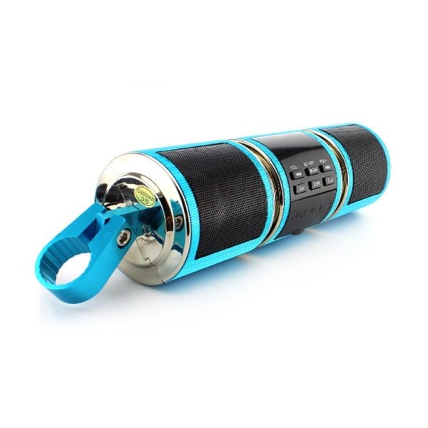 Amplificatore Bluetooth per moto 12V amplificatore Audio modificato impermeabile multifunzionale, supporto FM e controllo cablato: Blu