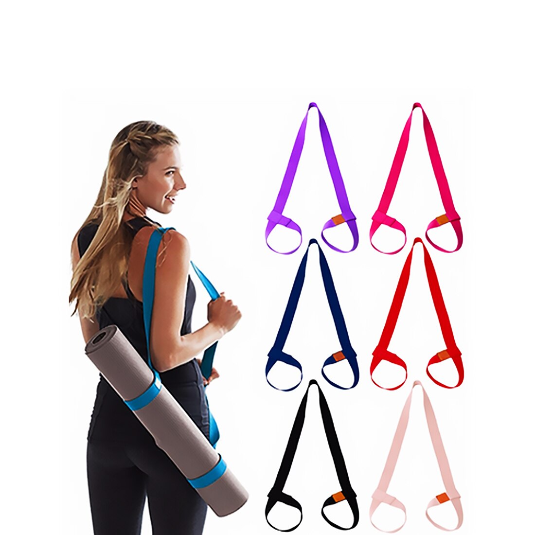Katoen Yoga Mat Band Verstelbare Yoga Mat Katoen Sling Carry Schouder Riem Voor Alle Yoga Mat Maat 160*3.8Cm