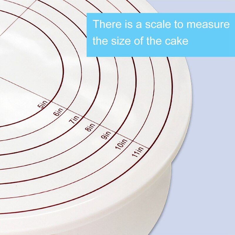 justdolife 1pc Rotating Cake Turntable Revolving Smooth Plastic Cake Stand Cake Decorating Tools DIY Baking Tools