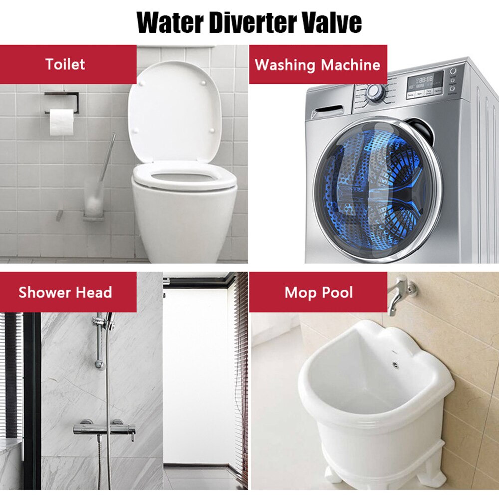 Bidet T-Adapter with Shut off Valve Stainless Steel Water Diverter Valve Dual-Connector Valve for Toilet Bathroom