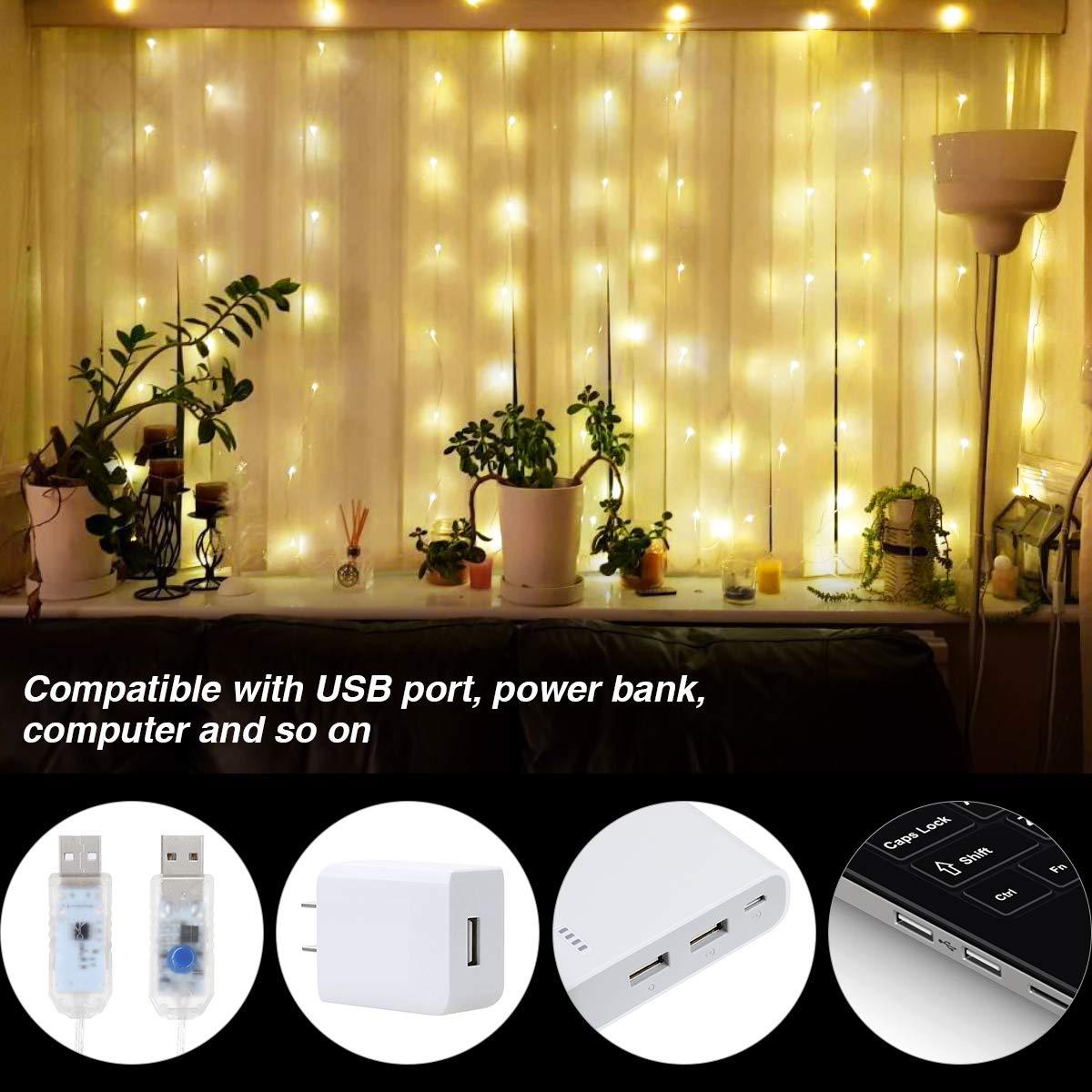 Festoon curtain garland for window with remote control Led fairy lights girls room bedroom Christmas year's eve decorations
