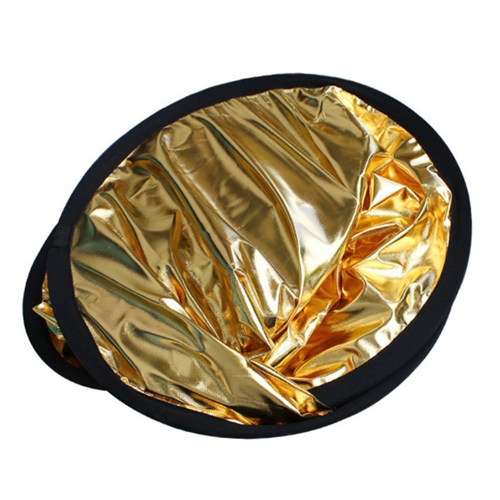 60cm 2 in 1 Light Reflector Portable Foldable Collapsible Disc Photography Reflector Gold & Silver for Portrait Photography