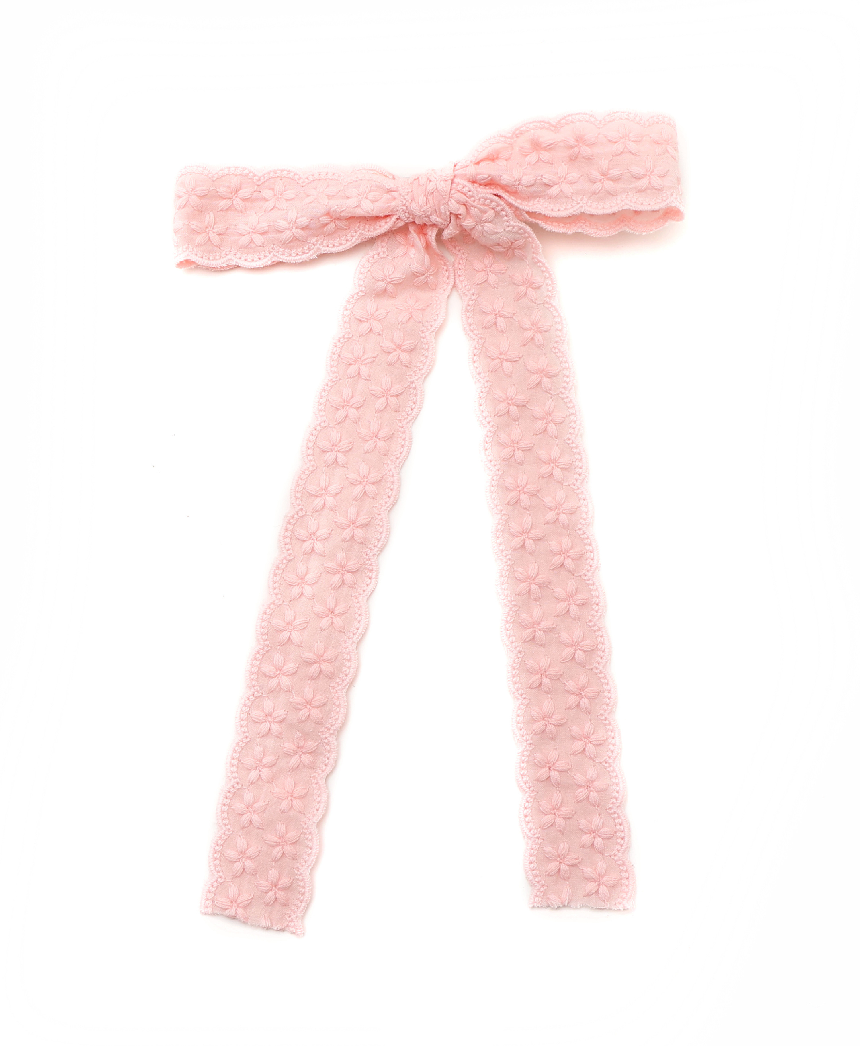 Cotton Eyelet Ribbon Hair Accessories Dressy headband bow clip For Girl