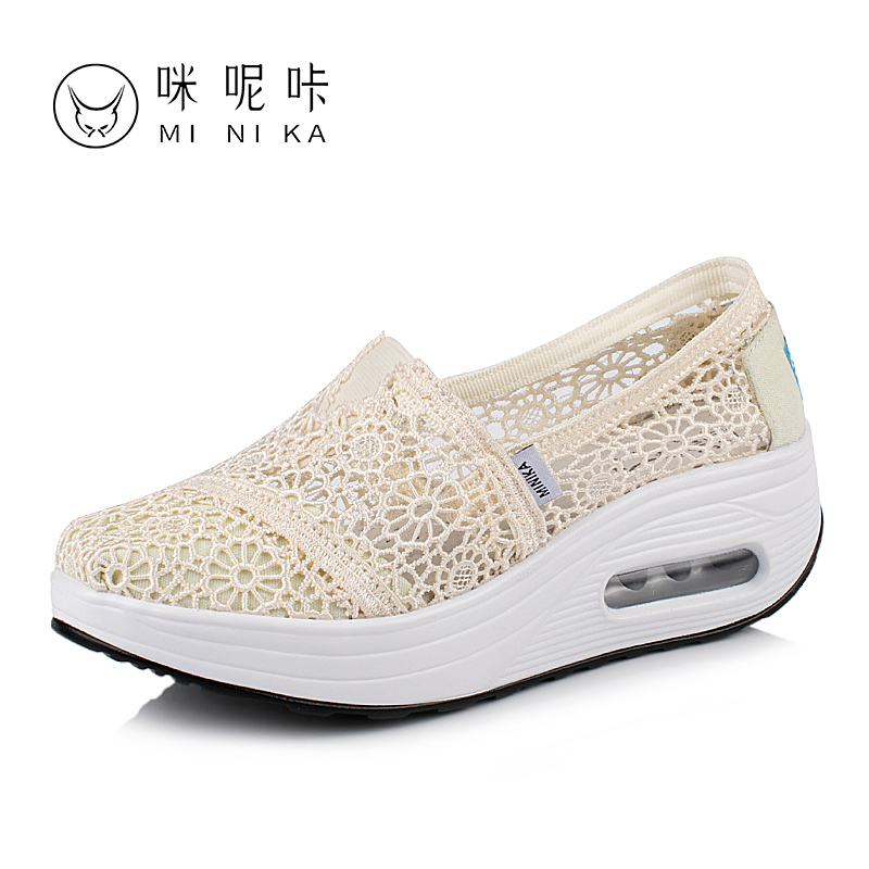 Spring Summer Women Toning Shoes Slip on Breathable Ladies Sport Fitness Shoes Outdoor Women Wedge Sneakers Body Shaping