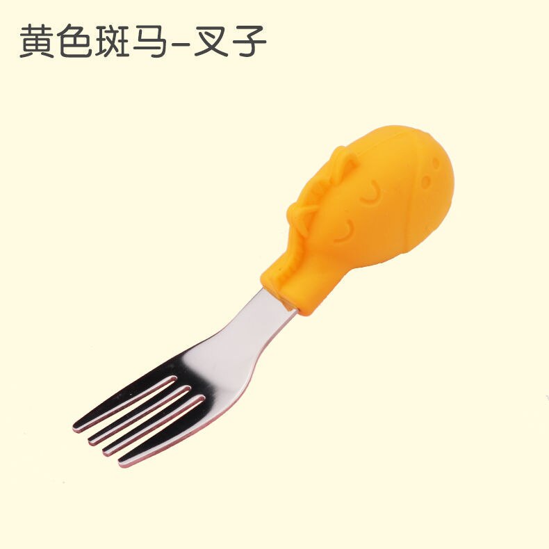 Baby Gadgets Tableware Set Children Utensil Stainless Steel Toddler Dinnerware Cutlery Cartoon Infant Food Feeding Spoon Fork: H