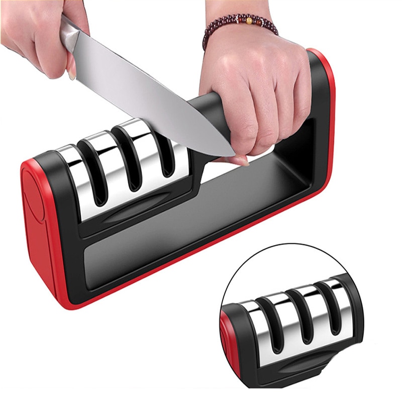 3 Stages Sharpening Stone Knives Whetstone Diamond Ceramic Sharpener Tool